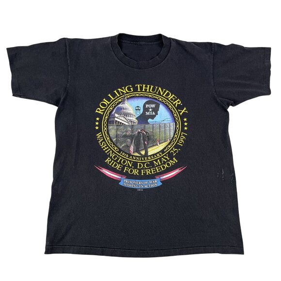 VTG Harley-Davidson 1997 Rolling Thunder X Washington DC Black T-Shirt Sz Large - Picture 2 of 4